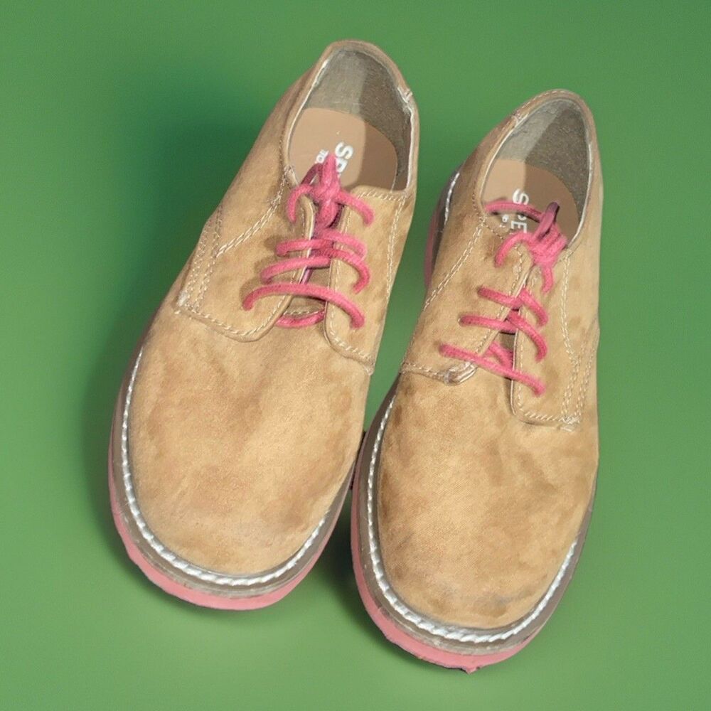 Sperry Caspian III Suede Oxford, Preppy Light Brown, Kids Shoes, Size 12.5